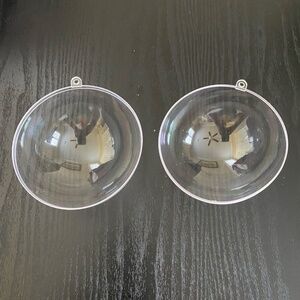 4" Clear Big Plastic Acrylic Arts & Crafts Fillable Christmas Ornament 20 Pc
